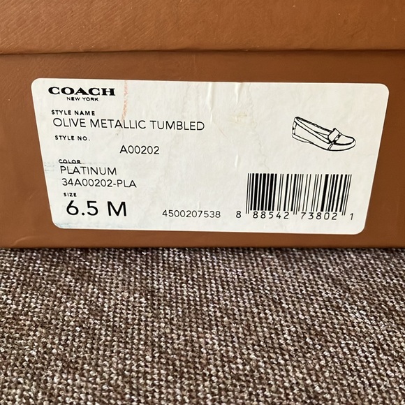 ❤️ NIB Coach Loafers Olive Mettalic Tumbled Gold 6.5 - Picture 9 of 9